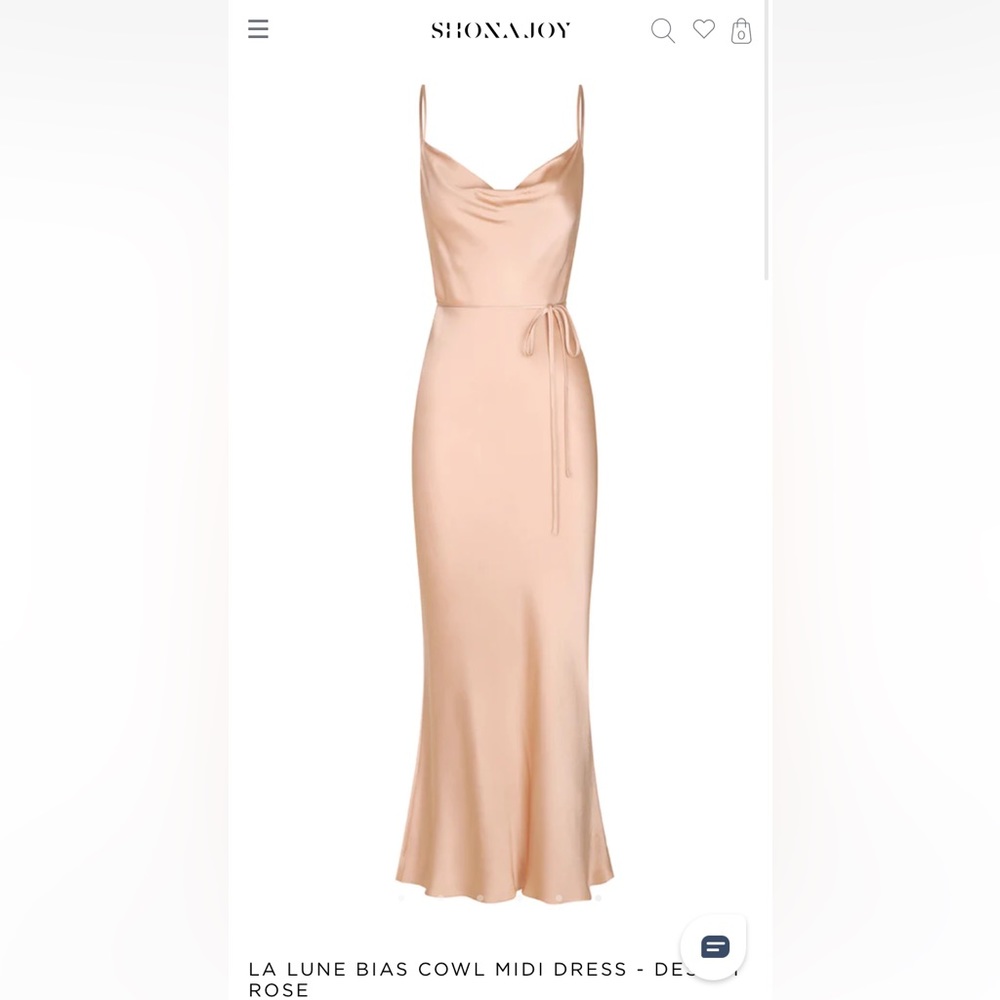 Shona Joy La Lune Bias Cowl Midi Dress in Desert Rose